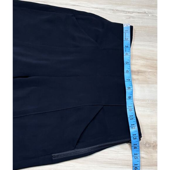 ALC Wide Leg Crop Trousers sz 2 Black 22" Inseam Side-Zip Viscose - Picture 10 of 16